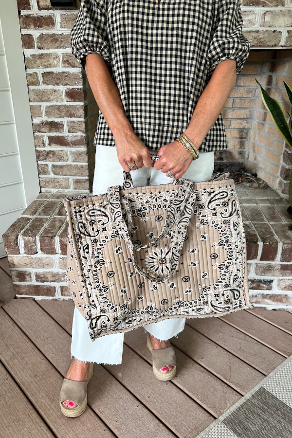 Bandana Tote, tan