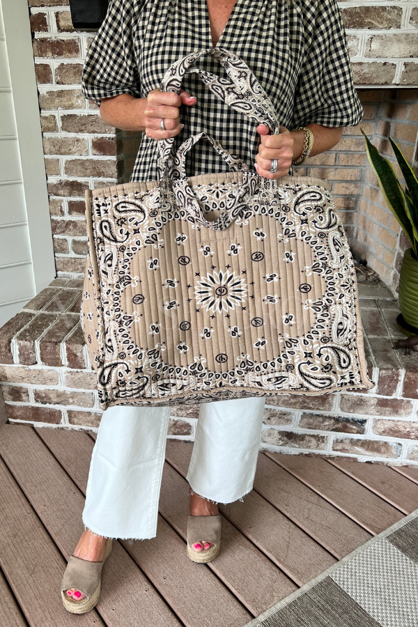 Bandana Tote, tan