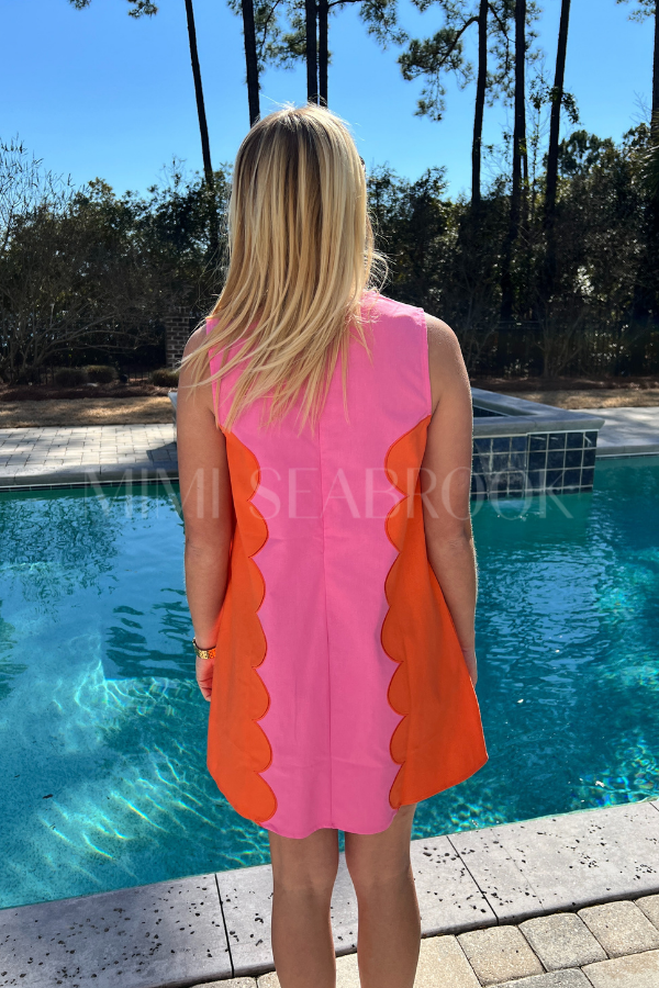 Barnado dress, pink/orange