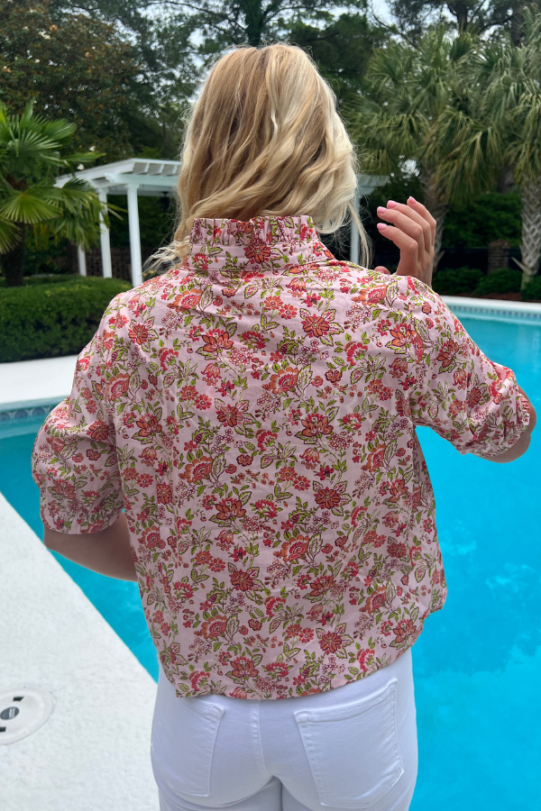 Bayfield top, pink multi