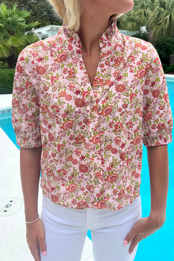 Bayfield top, pink multi