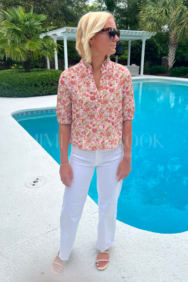 Bayfield top, pink multi