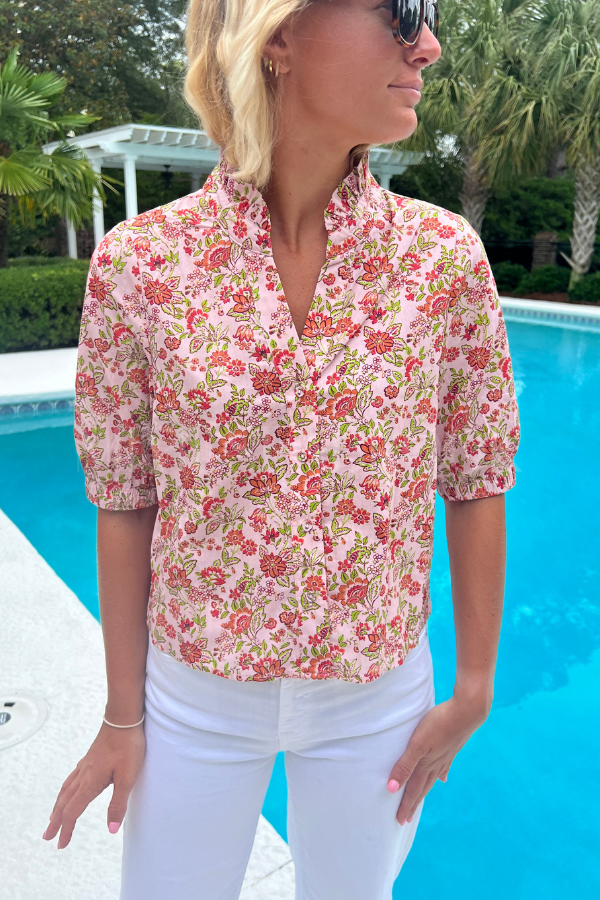 Bayfield top, pink multi