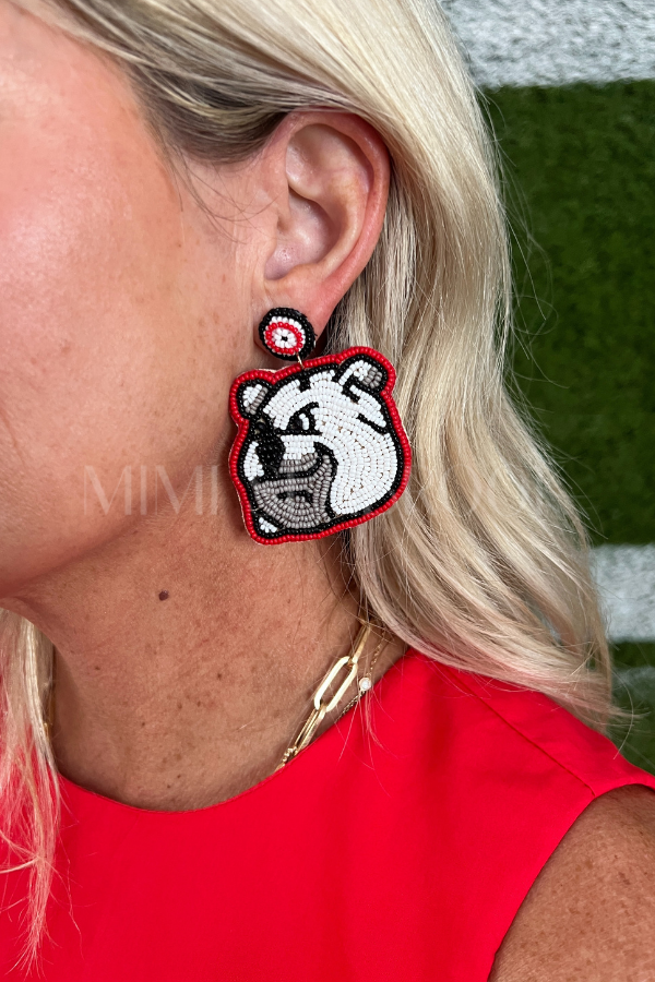 Beaded Bulldog Earrings