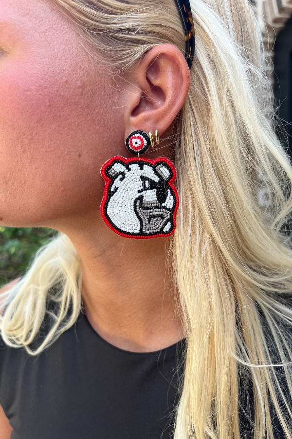 Beaded Bulldog Earrings