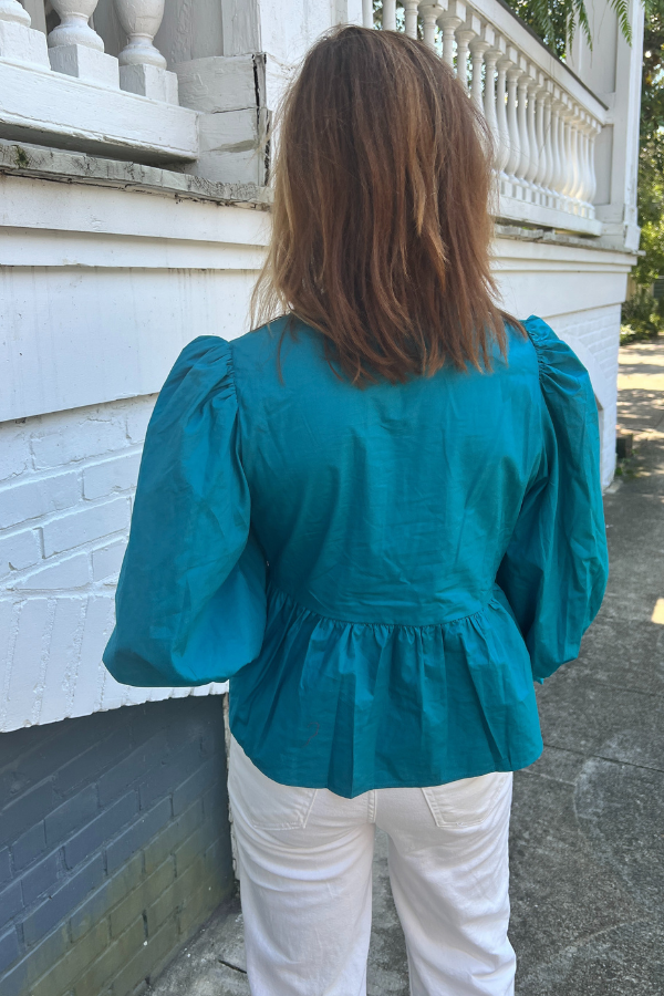 Beatrice top, teal