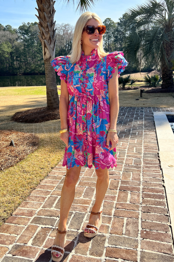 Beau Mini Dress, cotton candy print by Victoria Dunn