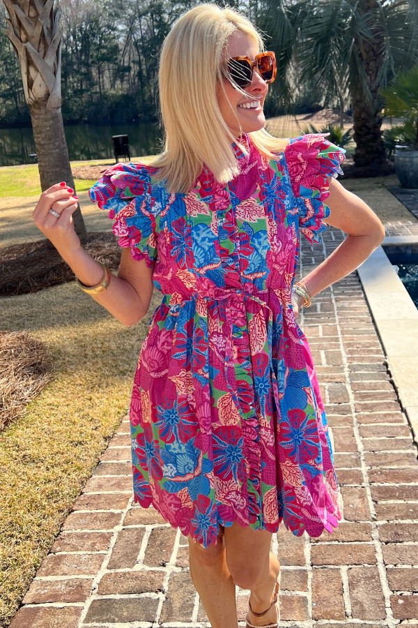 Beau Mini Dress, cotton candy print by Victoria Dunn