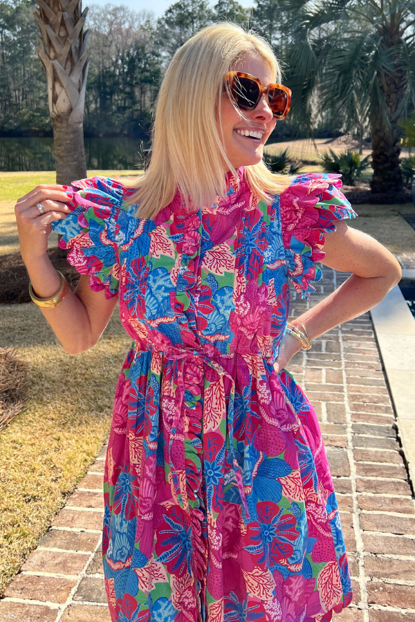 Beau Mini Dress, cotton candy print by Victoria Dunn