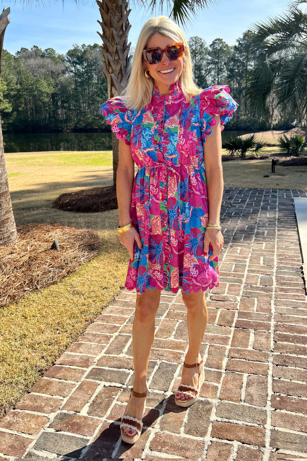 Beau Mini Dress, cotton candy print by Victoria Dunn