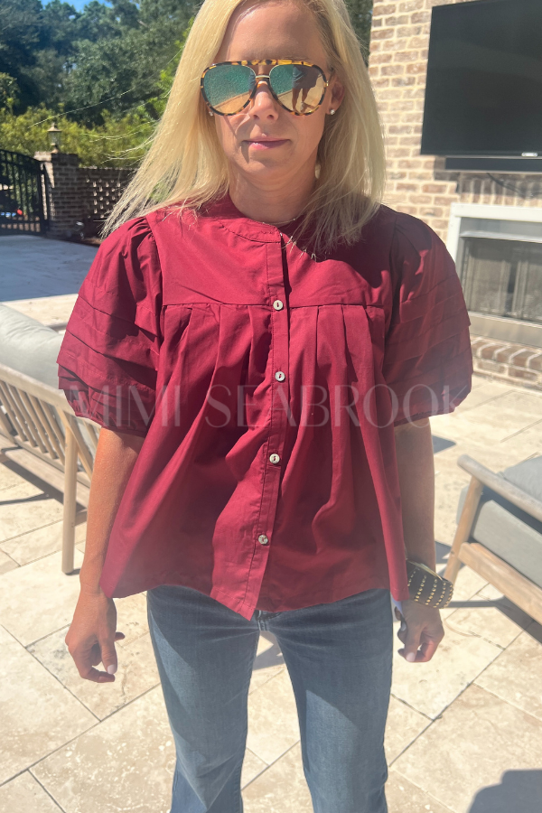Belen top, burgundy
