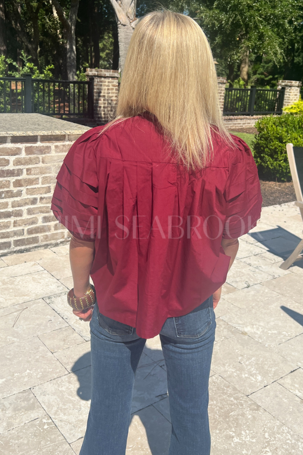 Belen top, burgundy