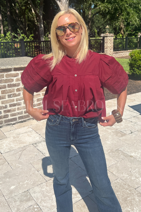 Belen top, burgundy