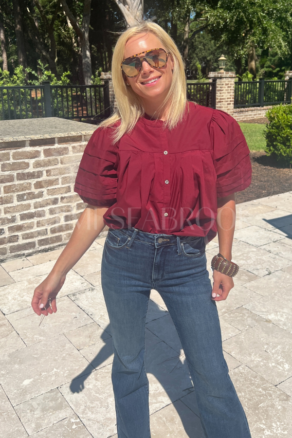 Belen top, burgundy