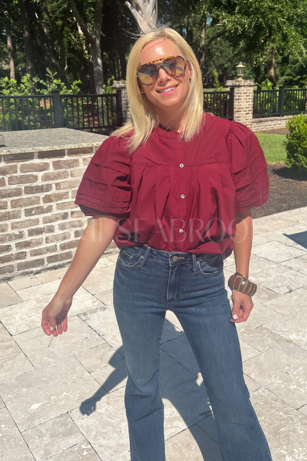 Belen top, burgundy