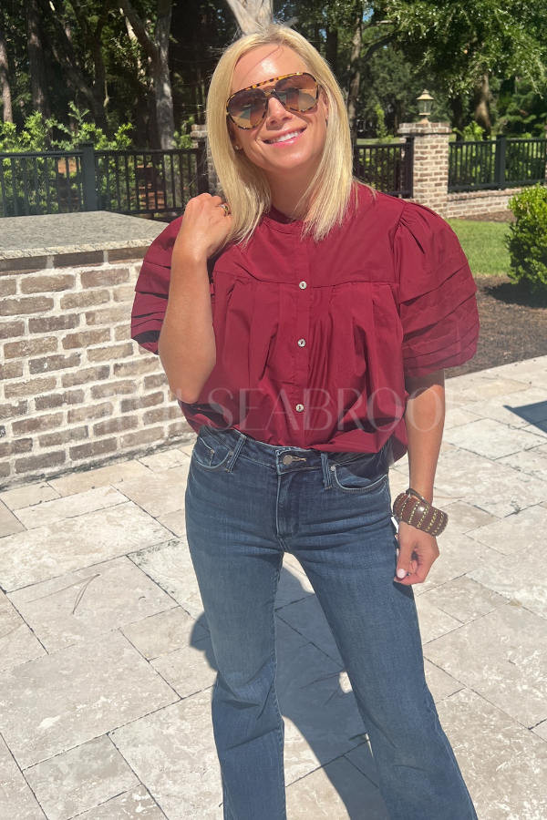 Belen top, burgundy