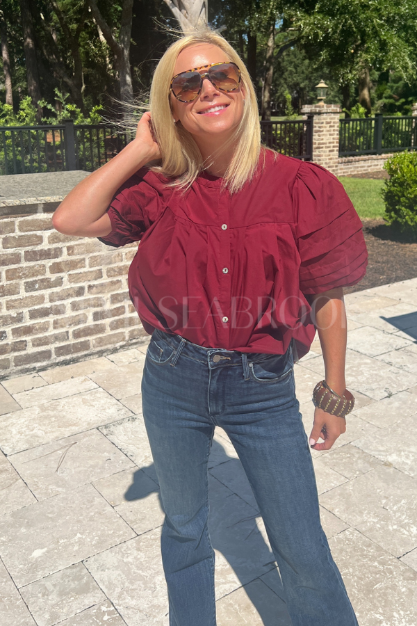 Belen top, burgundy