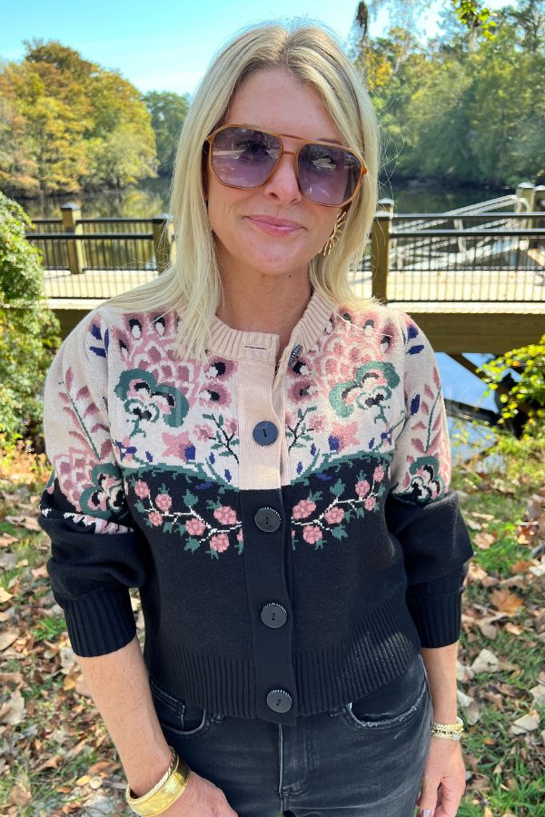Belle Garden Mixed Knit Cardigan by Farm Rio