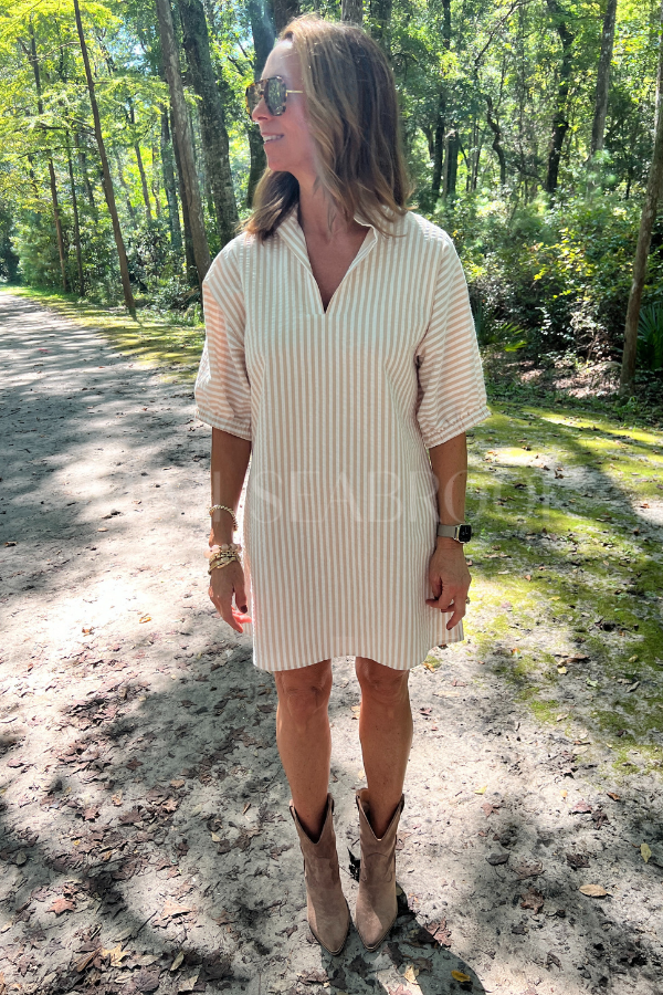 Belle dress, almond