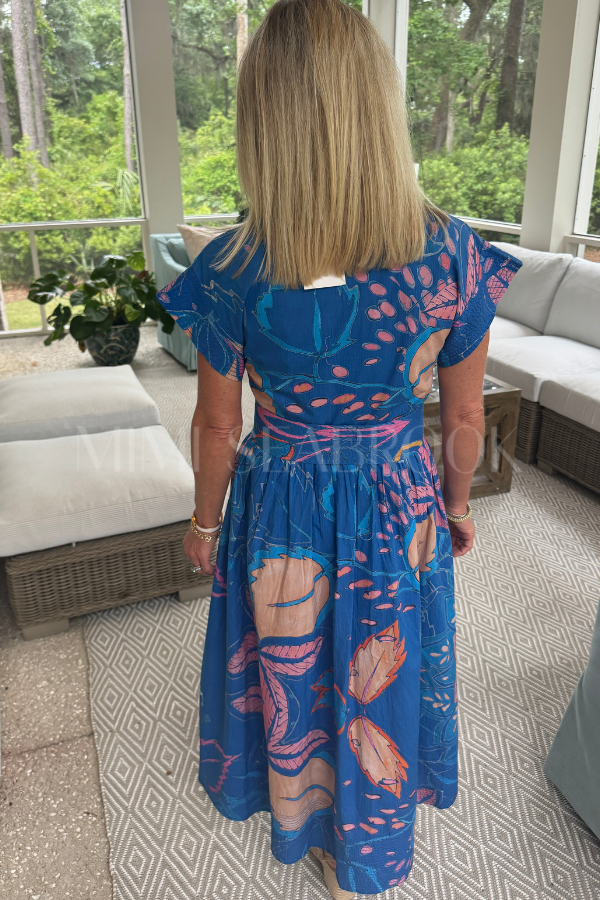 Belted Shirt Dress, Antico Blue by Oliphant