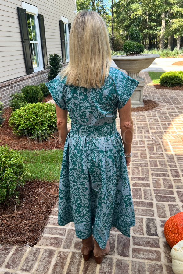 Belted Shirt Dress, Singita Green by Oliphant