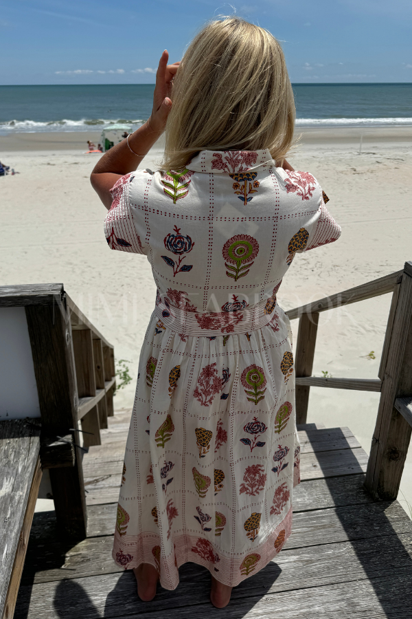 Belted Shirt Dress, Taormina Cream by Oliphant