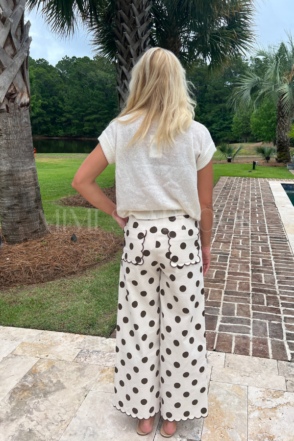 Bertram polka dot pants, brown