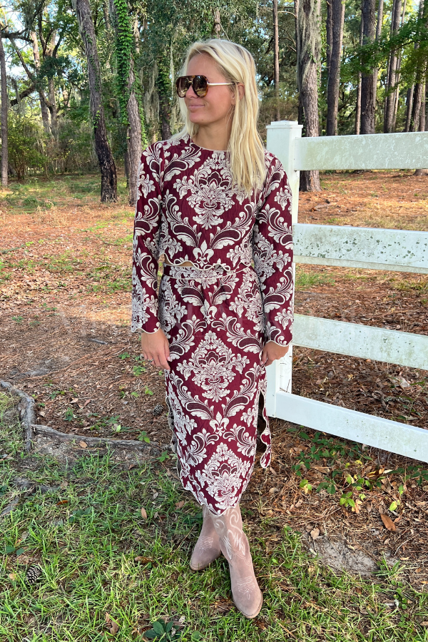 Bicolor Jacquard Waves Top by Farm Rio