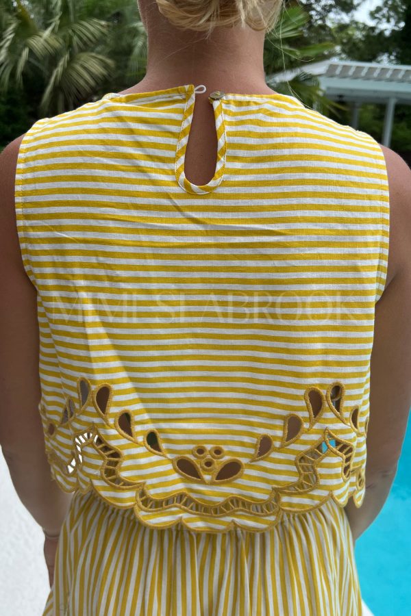 Bicolor Stripes Richilieur Crop Top by Farm Rio