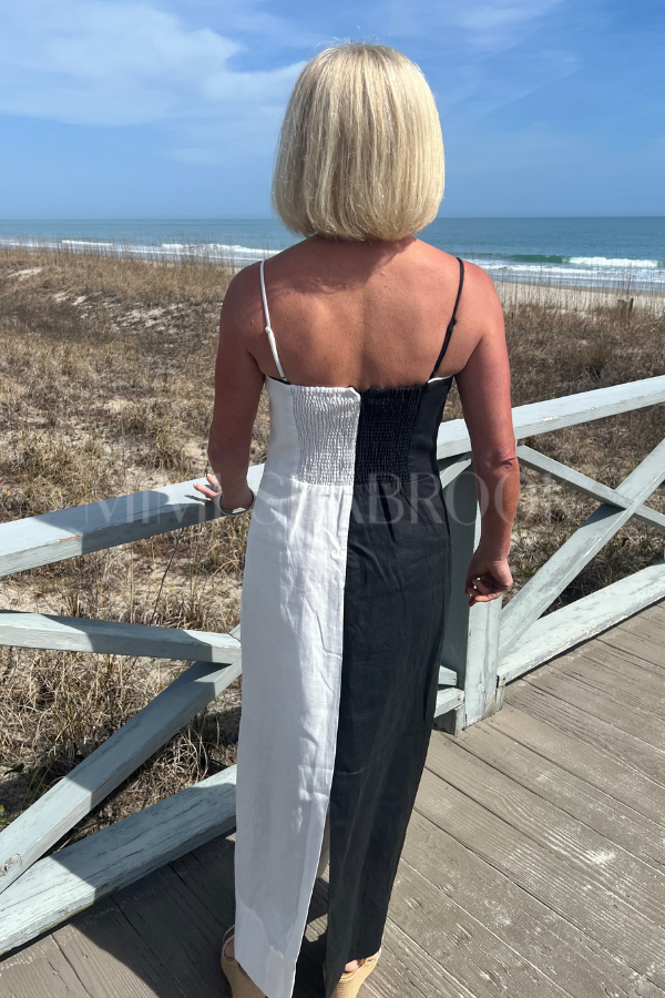 Black and White Embroidered Toucan Sleeveless Maxi Dress by Farm Rio