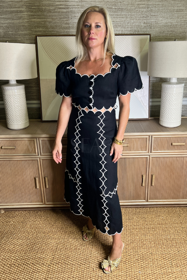 Black Short Sleeve Maxi Dress by Farm Rio