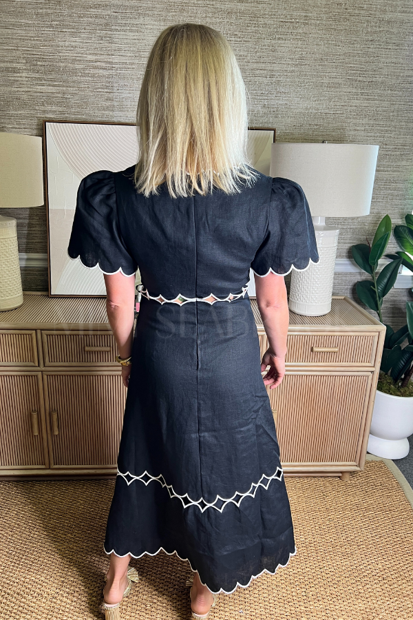 Black Short Sleeve Maxi Dress by Farm Rio