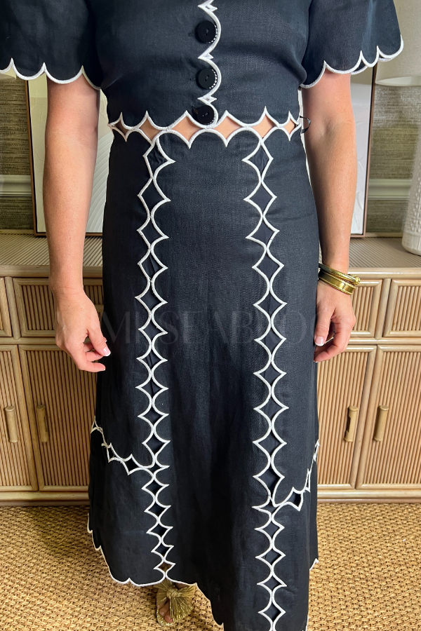 Black Short Sleeve Maxi Dress by Farm Rio