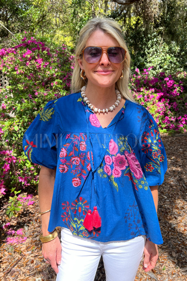 Blissful top, blue