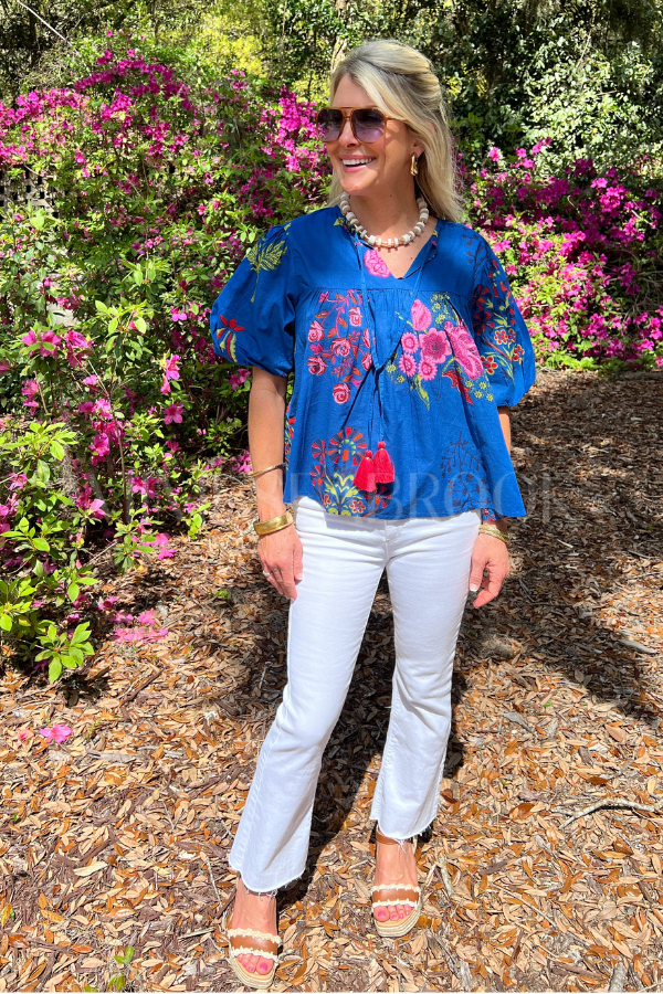 Blissful top, blue