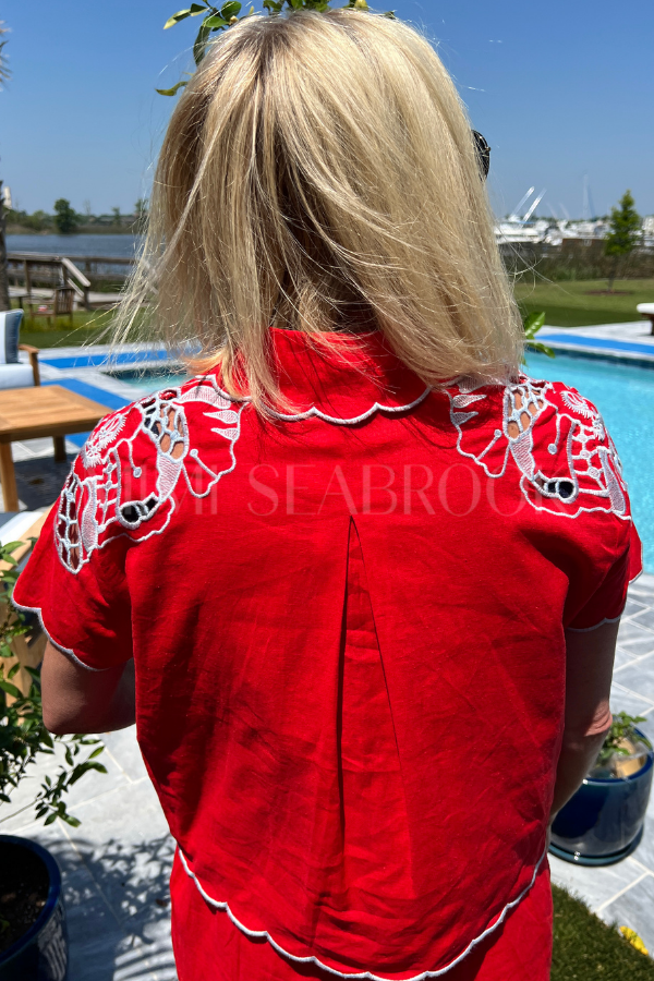 Blouse with Embroidery Coverup by Farm Rio