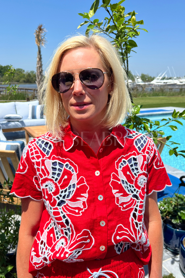 Blouse with Embroidery Coverup by Farm Rio