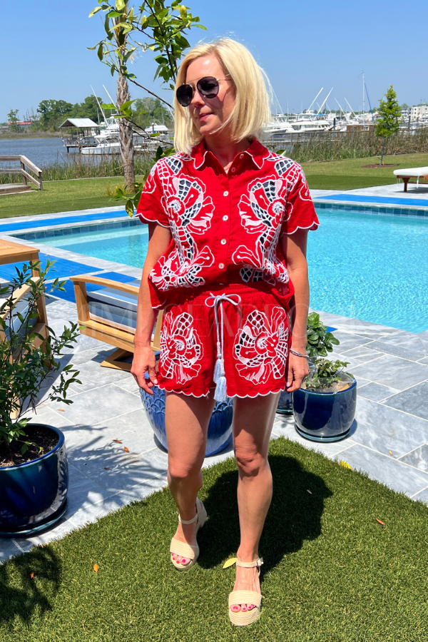 Blouse with Embroidery Coverup by Farm Rio