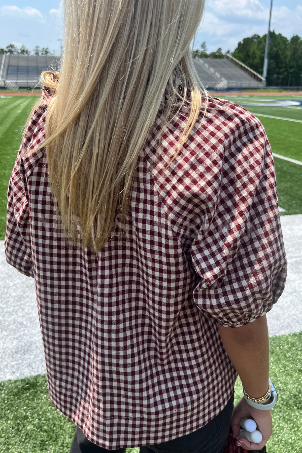 Boykin top, burgundy