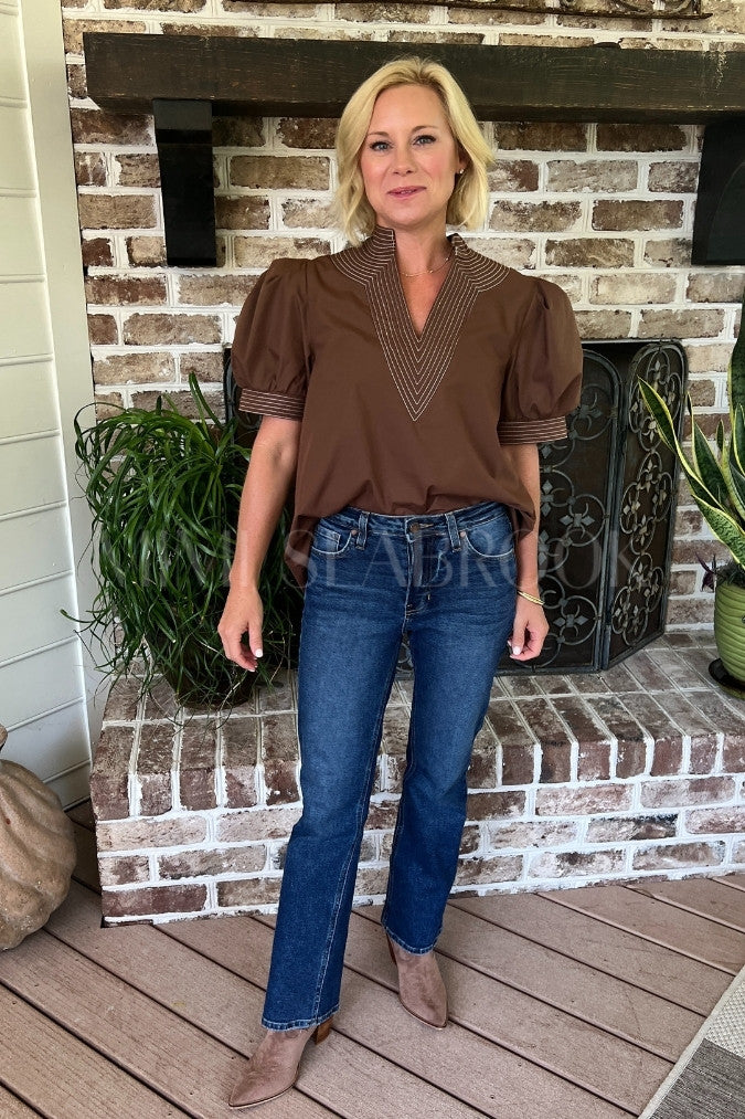 Braswell top, brown