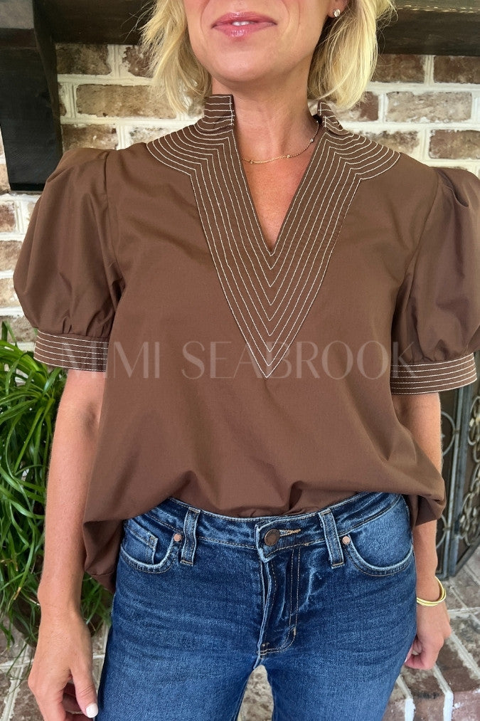 Braswell top, brown