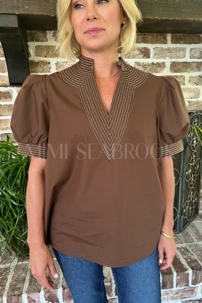 Braswell top, brown