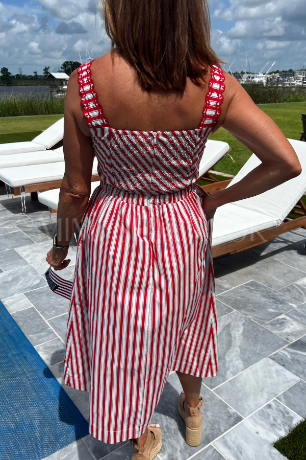 Braven dress, red white