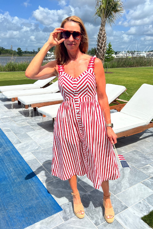 Braven dress, red white