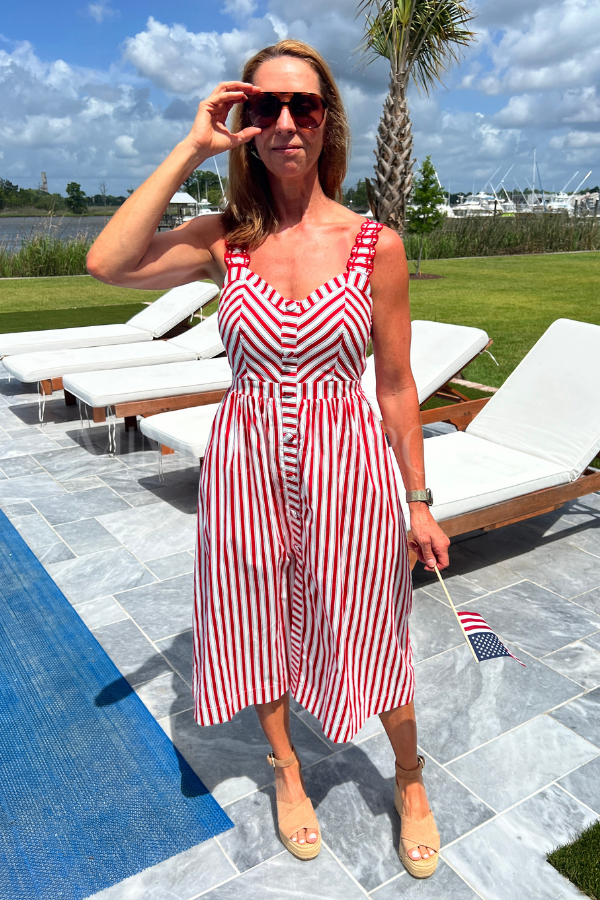 Braven dress, red white