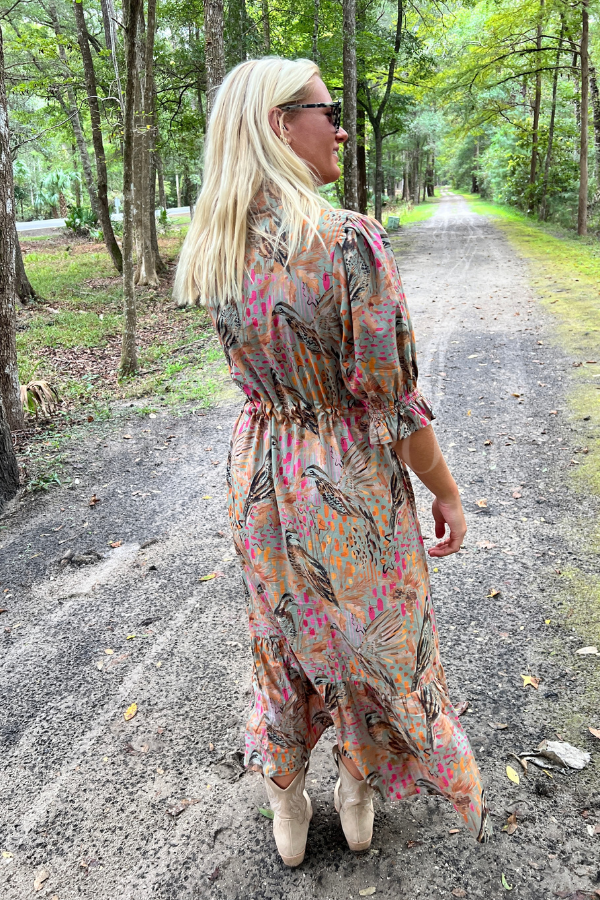 Breas Dress, wing print