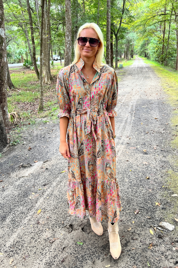 Breas Dress, wing print