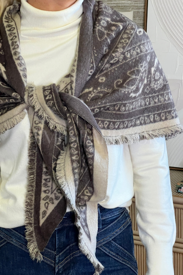 Breckenridge Triangle Scarf, cafe multi