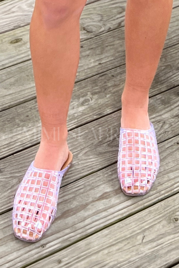 Bridgett slip-on jelly sandals, clear