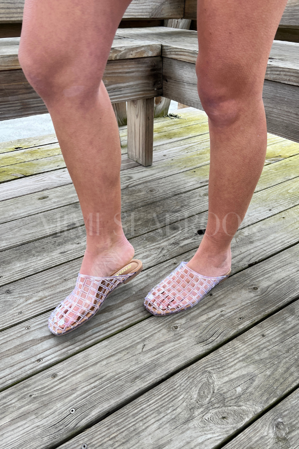 Bridgett slip-on jelly sandals, clear